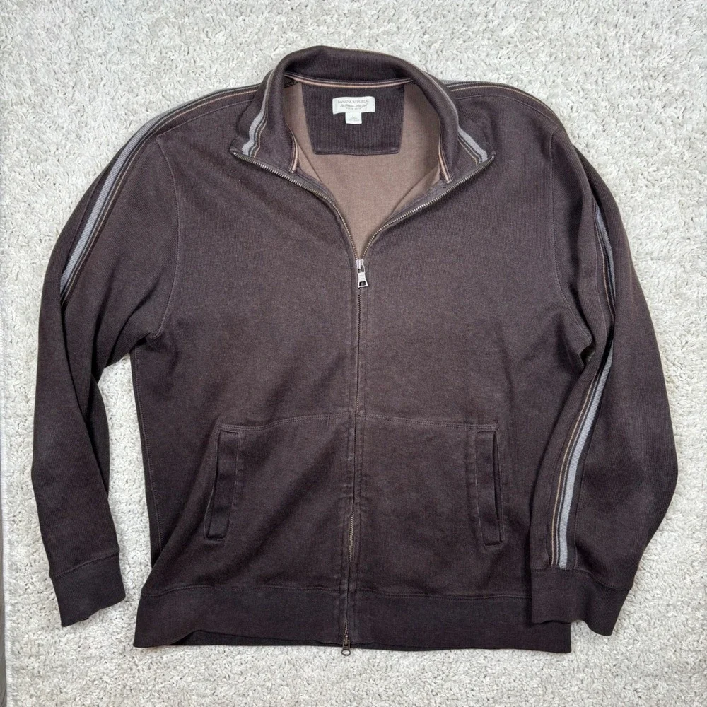 Banana Republic Men's Zip Up Track Jacket Full Zip Brown Size L